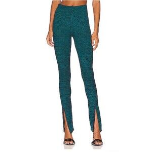 Revolve Amanda Uprichard Malta Pants Small Green Womens Split Cuffs Pull On